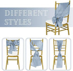 fani 60 PCS Satin Chair Sashes, 7x78 Inch, Dusty Blue - Image 4