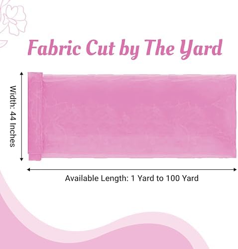 60 Yard Organza Fabric 44" Wide for Wedding Event Décor - Pink - Image 2