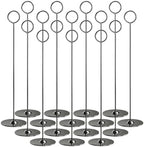 Urban Deco 16PK Table Number Holders Place Card Holders 12 Inch Table Card Holders Steel Card Holders for Photos, Food Signs, Memo Notes, Weddings, Restaurants, Birthdays(Black) by UrbanDeco