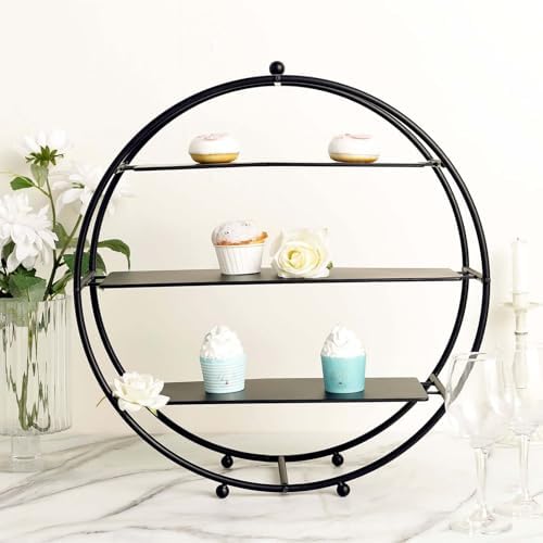 Efavormart 21" Matte Black Metal Tiered Cupcake Stand, 3 Tier Dessert Cupcake Holder Display Stand - Image 2