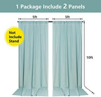 MYSKY HOME Light Green Backdrop Curtains for Parties, Weddings, Stage & Photography - 5ft x 10ft, 2 Panels - Image 2