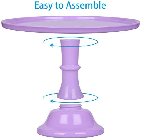 Round Cake Stand, 11 Inch, Black, Melamine, Dessert Cupcake Display Tray for Wedding, Birthday, Party, Baby Shower, Christmas (Purple) - Image 3