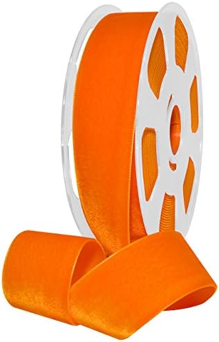 Morex Ribbon Nylon, 1 1/2 inches by 11 Yards, Orange, Item 01240/10-445 Nylvalour Velvet Ribbon 1 1/2" x 11 yd by MorexRibbon