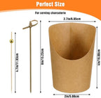 100 Sets Small Charcuterie Cups with Sticks, 8 Oz Disposable Paper French Fry Holders (100 Cups + 200 Cocktail Picks), Snack Boxes Appetizers Cup, Party Board Favor for all Occasions - Image 4