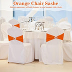 VitalCozy 50 Pcs Stretch Chair Sashes with Crown, Orange - Image 5