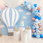 WinnerWhy 3.94 X 2.62 ft Hot Air Balloon Baby Shower Decorations, Large Blue Hot Air Shaped Cardboard Cutout, Life-Size Standup Photo Booth Props for Birthday Party Celebration Backdrops Decor - Image 3