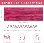 12 Pieces Hot Pink Cheesecloth Table Runners 10FT Gauze Fabric Runner for Tables Boho Table Runner Decoration Rustic Sheer Runner for Wedding Birthday Baby Bridal Shower Party (35 x 120 Inches Long) - Image 3