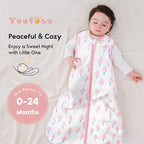 Yoofoss Baby Sleep Sack 18-24 Month 0.5TOG 100% Organic Cotton 2-Way Zipper - Image 6
