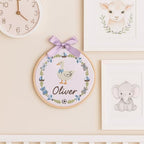 Embroidery Baby Name Sign, Personalized Welcome Baby Hoop Sign with Bow, Custom Baby Name Sign for Hospital, Infant Baby Shower Gifts New Parents (09) - Image 7