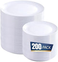 bUCLA 200PCS White Plastic Plates - Heavy Duty White Disposable Include 100 Dinner 10inch & 100 Dessert 7inch Plates, Ideal for Wedding&Party by BUCLA