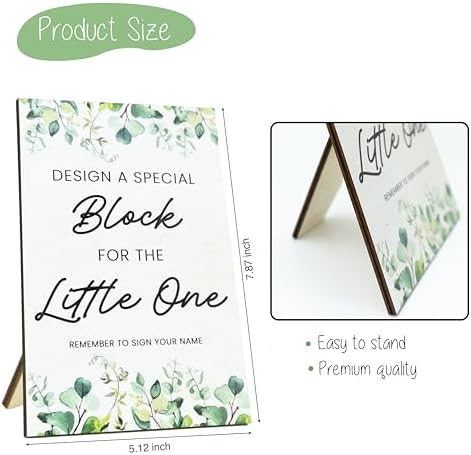 132 Pcs Baby Shower Game Blocks to Decorate, Includes 56 Stencils 50 Wooden Blocks 24 Acrylic Markers 1 Storage Box - Plain Wooden Blocks Great for Baby Shower Activities for Guests - Image 4