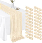 20 Pack Ivory 17 x 108 Inch Cheesecloth Table Runner - Boho Gauze Sheer Fabric for Wedding Baby Shower Party Home Decor by Unknown