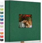 Artfeel Photo Album Self Adhesive Scrapbook Album for 3x5 4x6 5x7 8x10 Pictures, 60 Pages Linen Cover with Display Window DIY Photo Book,Ideal Gifts for Family Travel Wedding Baby by Artfeel