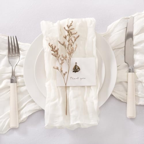 Cheesecloth Napkins Iovry White Cloth Napkins Bulk,Set of 50 - Image 4