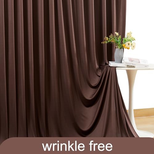 20ft x 10ft Brown Backdrop Curtain for Parties Wedding Brown Wrinkle Free Backdrop Drapes Panels for Baby Shower Gender Reveal Birthday Photo Photography Polyester Fabric Background Decoration - Image 6