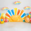 Colingmill 3ft Here Comes the Son Baby Shower Party Decoration First Trip Around the Sun Theme Party Watercolor Cardboard Cutout Standup Photo Props Backdrops for Birthday Supplies by Colingmill