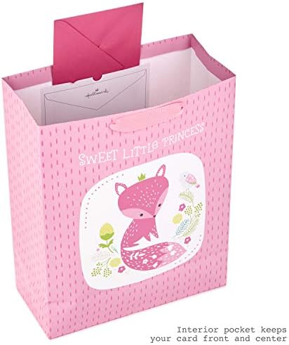 Hallmark 15" Extra Large Gift Bag with Tissue Paper (Sweet Little Princess Fox) for Baby Showers, Kids Birthdays, and More (Pack of 3) - Image 3