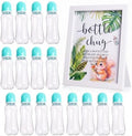 Funny Bottle Chug Baby Shower Drinking Game for 15 Guests, Includes 15 Pack 8.5oz Baby Bottles with Nipples & Standing Wood Framed Sign, Western Cowboy Baby Shower Favors & Party Activities(Wathet) by Unknown