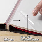 Large Photo Album Self Adhesive 4x6 5x7 6x8 8x10 Pictures Scrapbook Magnetic Album DIY Scrap Book 60 Sticky Pages Linen Cover DIY Photo Album with A Metallic Pen and DIY Accessories(Black), 11"x10.8"60 Pages - Image 3
