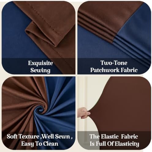 7.2FT 6FT Arch Backdrop Cover for Party, Set of 2 Stretchy Spandex Fitted Arch Stand Cover for Baby Shower, Birthday Wedding Decor, Chiara Backdrop Cover with Double-Sided Design(Blue, Brown) - Image 4