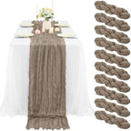 10 Pack Cheesecloth Table Runner 35 x 120 Inch, Nude by REWOMC