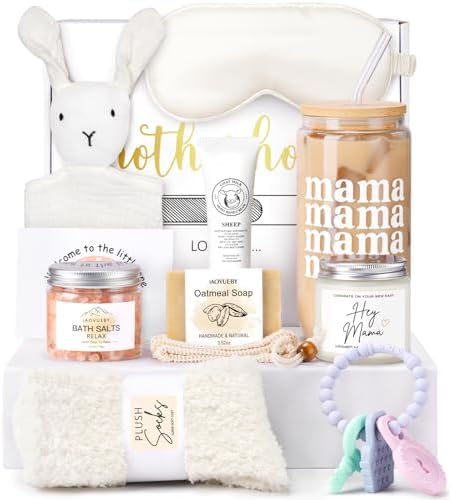 iAOVUEBY New Mom Care Package After Baby, 12PCS New Mom Gifts & Baby Shower Gift Essentials, Pregnancy Gifts For Expecting Mom, First Time Mothers Day Birthday Gift Basket for Women Mom to Be by iAOVUEBY