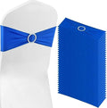 Royal Blue Chair Sashes 100 Pack Spandex Stretch Chair Band Sashes with Buckles for Folding Chairs Wedding Party Reception Baby Shower Events Banquet Decorations by Bringsparkletoeverydaylife