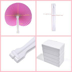 24 Pieces Multicolor Round Paper Fans - Image 2
