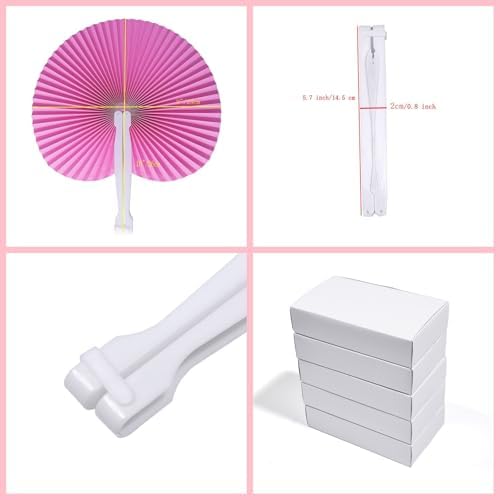 24 Pieces Multicolor Round Paper Fans - Image 2