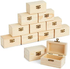 Bright Creations Baby Shower Decorations Mini Unfinished Wooden Treasure Boxes - 3.5 x 2.2 x 2 In, Brown, Pack of 12, Chest Style - Wooden Treasure Chest to Paint & Party Favors by BrightCreations