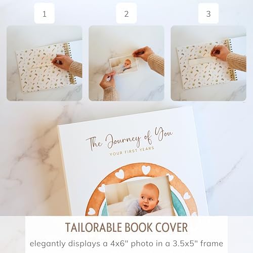 Personalized Rainbow Baby Book, Boho Theme, 4x6 Photo Cover, First 5 Years - Image 4