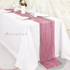 12 Pack Dusty Rose 10FT Cheesecloth Table Runner 20 x 120 Inch Long Rustic Gauze Fabric Cheese Cloth Table Runner for Wedding Bridal Baby Shower Table Decorations Boho Sheer Birthday Party Table Decor - Image 4