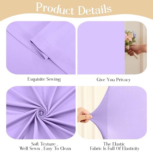 Purple Arch Backdrop Cover Set of 2 Birthday Party Lavender Arch Covers 7.2 and 6ft Wedding Arch Cover Stretchy Backdrop Bridal Baby Shower Birthday Arch Covers Spandex - Image 5
