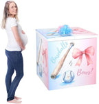 AmazingSpark 28in Giant Gender Reveal Gift Box Kit, Baseballs or Bows by Unknown