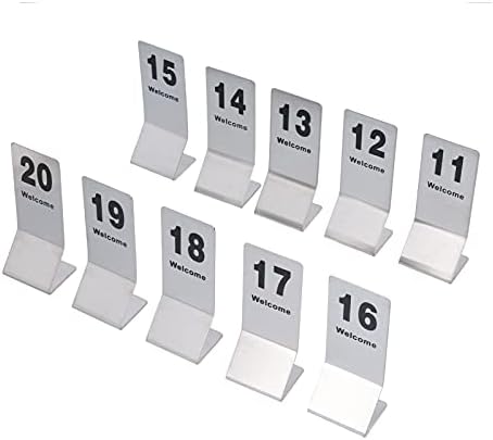 Stainless Steel Double Sided Digital Sign SEAT Card 11 to 20 Number Table Number Cards Ideal Wedding Birthday Graduation Baby Shower Engagement Party Decorations by Unknown
