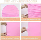 Pink Arch Backdrop Cover 7.2FT 6.6FT 6FT Wedding Arched Covers Stretchy Backdrops Set of 3 Spandex Arch Stand Covers Chiara Backdrop Cover for Arches Stand Birthday Party Baby Shower Graduation Decor - Image 6