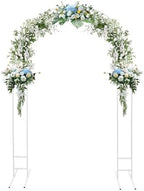 Wedding Arch Backdrop Stand Set, 7.2FT Multi-Functional Metal Arch Backdrop Stand Balloon Arch Frame for Party Wedding Ceremony Baby Shower Birthday Floral Balloon Decration, White by YUYANSHOP