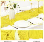 20 Pack Yellow Cheesecloth Table Runner 20 x 120 Inch Long Rustic Gauze Cheese Cloth Table Runner for Wedding 10FT Bridal Baby Shower Table Decorations Boho Fabric Sheer Birthday Party Table Decor - Image 3