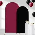 2PCS Arch Backdrop Covers for Arch Stand (7.2ft + 6ft) – Maroon & Black Spandex Fitted Stand Covers for Weddings Baby Showers Birthday Party Supplies Decora & Photo Booths(Only Cover) by CORNERLACE