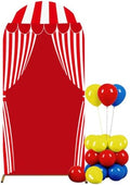 6 FT Carnival Circus Theme Arch Backdrop Cover Circus Tent Red White Stripe by Unknown