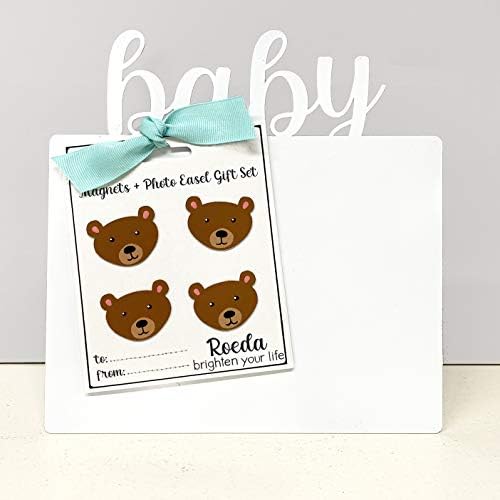 Roeda Brighten Your Life 39043 Baby Photo White Easel Memo Frame with at Kickstand 8.7" h x 8.5" w Gift Set Bundle by Roeda