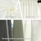 10 x 7 Feet Ivory White Backdrop Curtain for Partie, Background Curtains for Photoshoot, Birthday, Wedding, Halloween, Thanksgiving, Christmas Day, New Year Party Decorations 5Ft x 7Ft, 2 Panels - Image 3