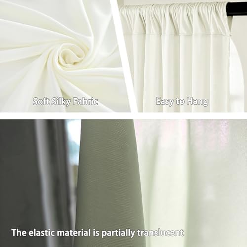 10 x 7 Feet Ivory White Backdrop Curtain for Partie, Background Curtains for Photoshoot, Birthday, Wedding, Halloween, Thanksgiving, Christmas Day, New Year Party Decorations 5Ft x 7Ft, 2 Panels - Image 3