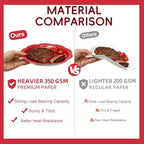Red Party Supplies for 50 Guests, 350 Pcs Paper Plates and Napkins Set with Cups, Knives, Forks & Spoons, Thickened Decagonal Plates for Christmas Holiday Party Birthday Celebration - Image 5