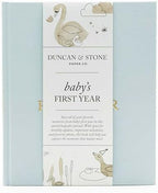 Duncan & Stone Baby Book First Year Memory Keepsake, Linen, Sky Blue by DuncanStonePaperCo