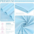 Showgeous 60x102 Inch Light Blue Rectangle Tablecloth 10 Pack Fit 6FT Table - Image 3