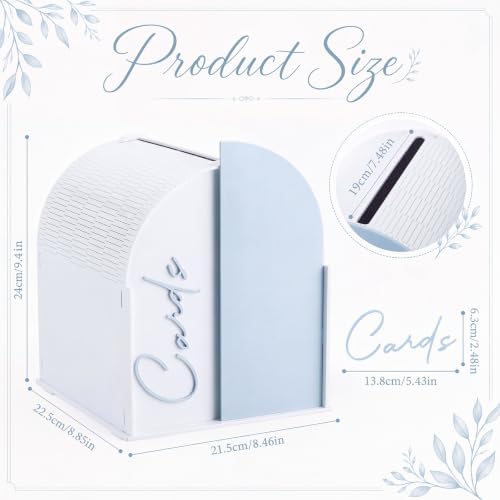 Wenqik Arched Acrylic Wedding Card Box with Blue Writable Standee - Image 2