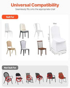 VEVOR 50 Pcs White Chair Covers Polyester Spandex Chair Cover Stretch Slipcovers for Wedding Party Dining Banquet Flat-Front Chair Covers - Image 4