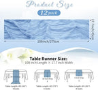 Light Blue Boho Cheesecloth Table Runner 12 Pack 17x108 Inch Sheer Gauze - Image 2