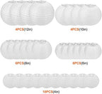 30 Pack White Paper Lanterns 4" 6" 8" 10" 12" Assorted Sizes, CertBuy White Hanging Round Lanterns for Birthday Wedding Baby Shower Festival Christmas Party Decoration - Great for Indoor or Outdoor - Image 2